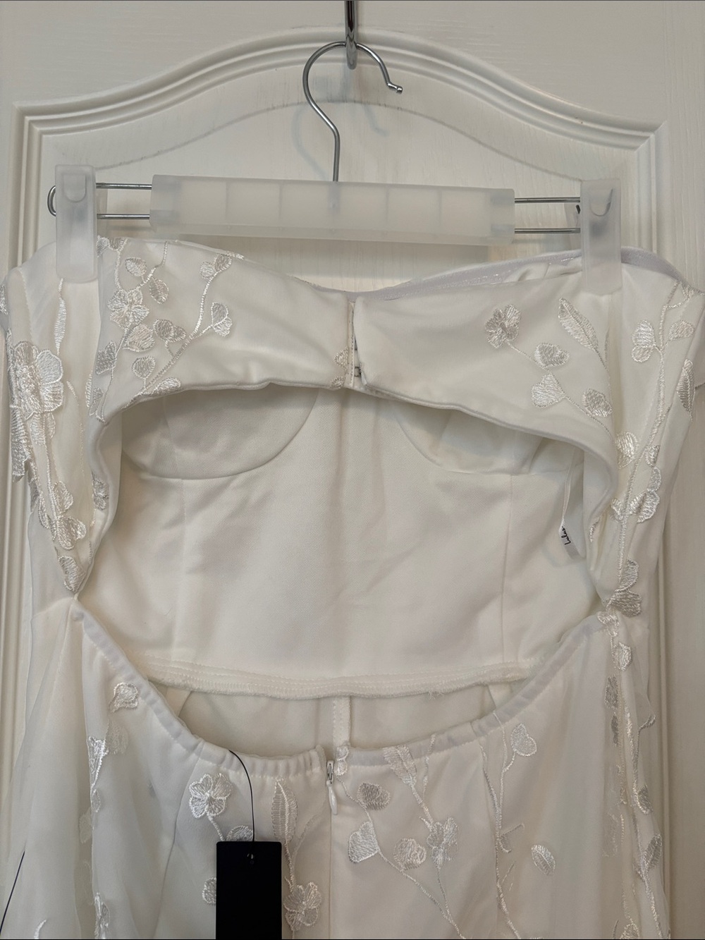 Lulu's White Strapless Floral Appliqué Jumpsuit - Picture 7 of 8